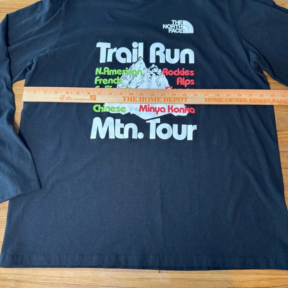 The North Face Long Sleeve Shirt Men’s XL Trail Run Mtn. Tour Black Mountains